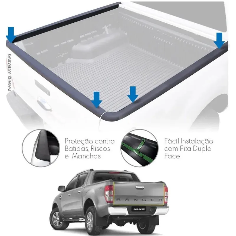 Protetor Borda Tampa E Laterais Ford Ranger Cd 2013 Diante