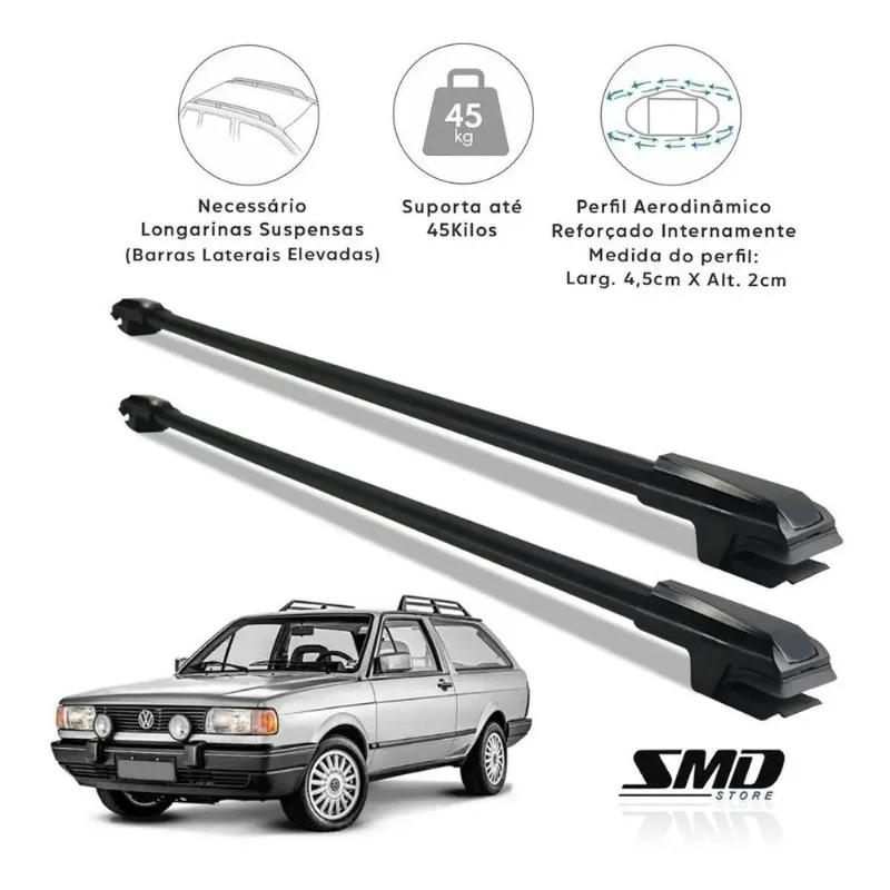 Rack Travessa De Teto Preto Vw Parati Quadrada 1985 A 1995 Preto Especifico