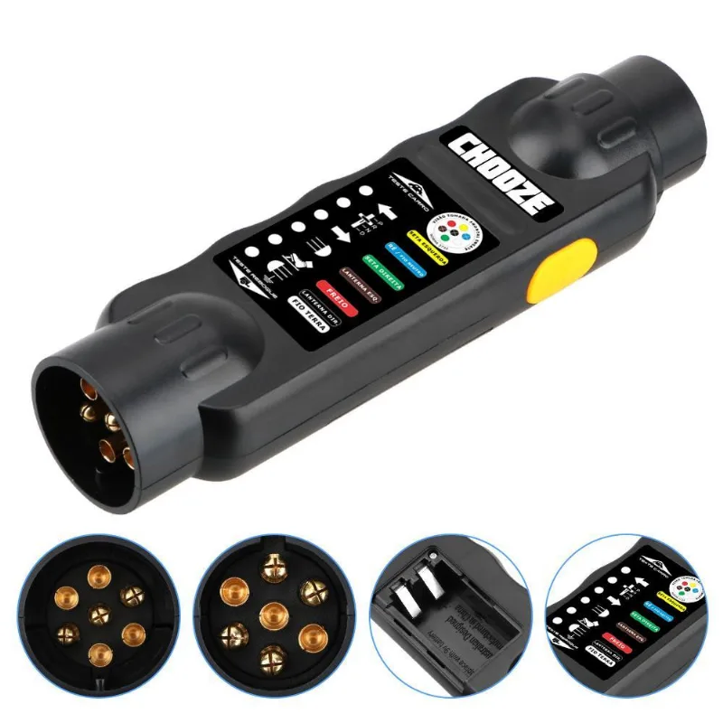 Testador De Tomada Reboque Engate 7 Pinos Tester Chooze