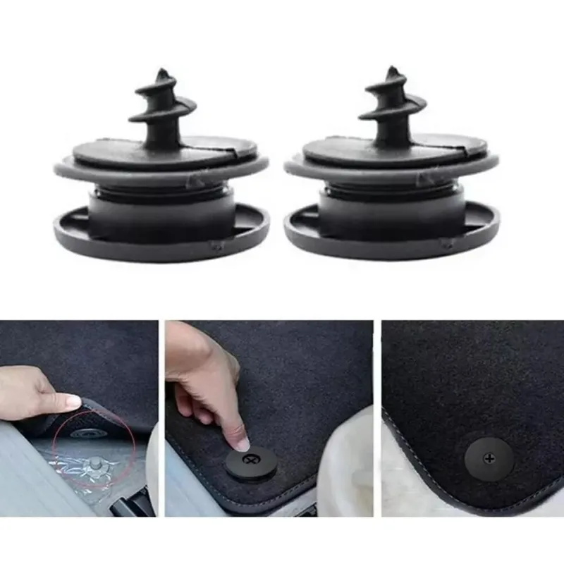 02 Grampos Trava Pino Prender Fixar Tapete Automotivo Carro