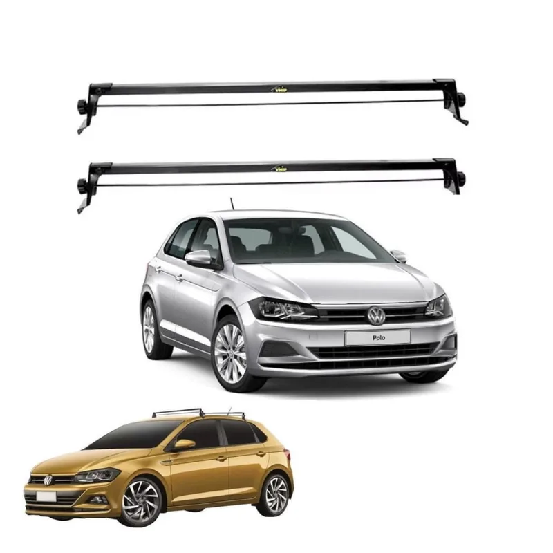 Rack Teto Vw Polo 2018 A 2024 Fixado Entre Portas Preto