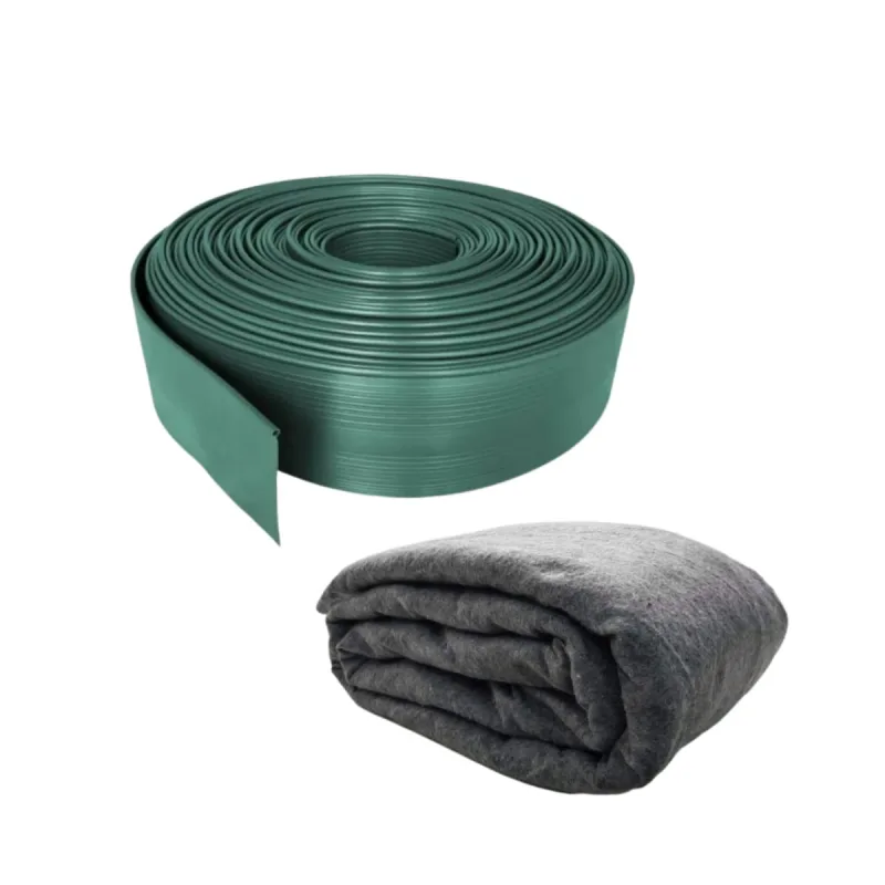Limitador de Grama Separador de Jardim 25 Metros + Manta Bidim Geotextil 10 M² - 'Generico'