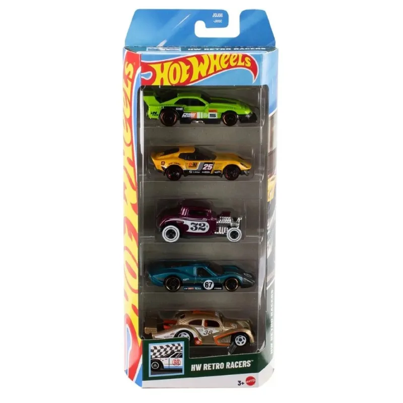 Hot Wheels Hw Retro Racers Conjunto Com 5 | Mattel
