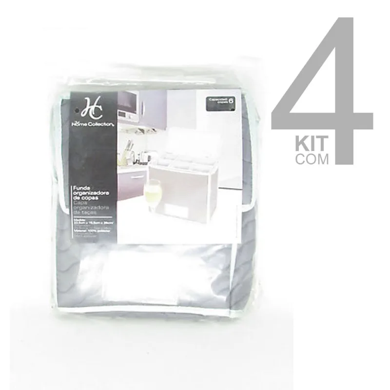 Kit Capa Organizadora De Taça Branca 4pçs