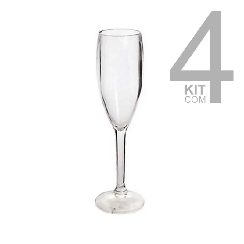 Kit Taça Espumante Clear Transparente 4pçs