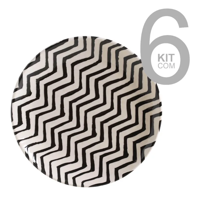 Jogo com 6 Pratos Sobremesa Coup Chevron