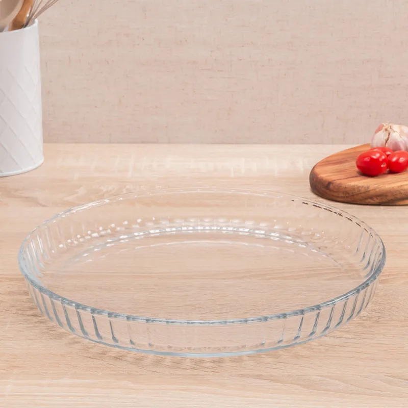 Assadeira Redonda Bakew Vidro 30x3cm - OpenBoxSeller - Panelas, Frigideiras E Assadeiras