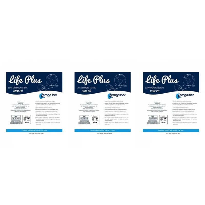 Life Plus Lemgruber Luva Cirurgica 8,0 (kit C-03)