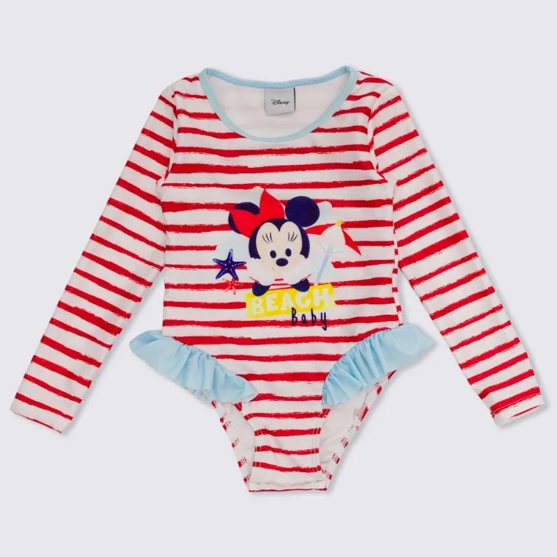 Maiô 1 a 3 Anos Manga Longa Minnie Baby Disney Alizarim