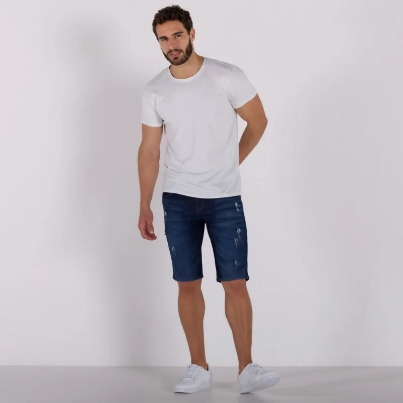 Bermuda Jeans Skinny Contraste Rock&Soda Blue Escuro
