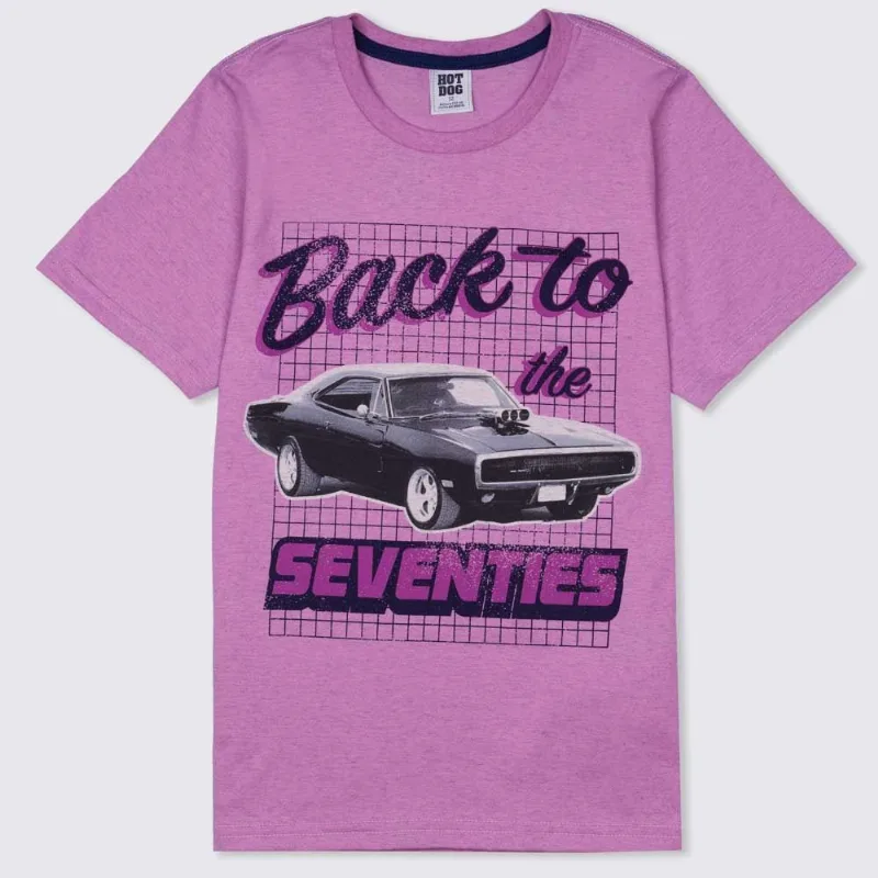 Camiseta 12 a 16 anos Malha Back Hot Dog Lavanda