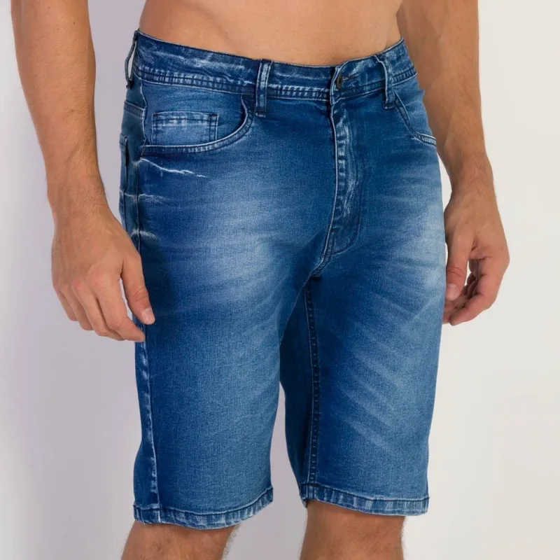 Bermuda Jeans Masculina Five Pockets Nicoboco Blue Medio