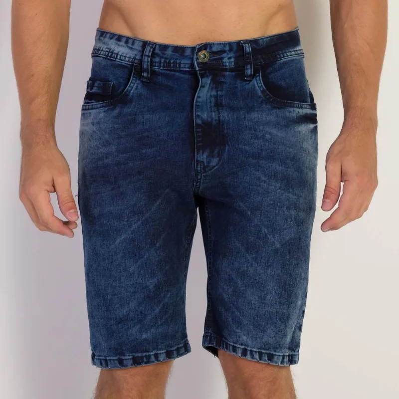 Bermuda Masculina Jeans Slim Nicoboco Blue Escuro