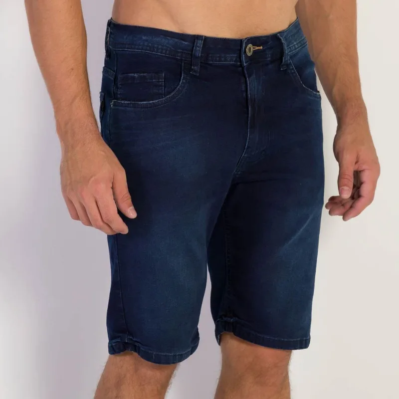 Bermuda Jeans Slim Masculina Nicoboco Blue Escuro