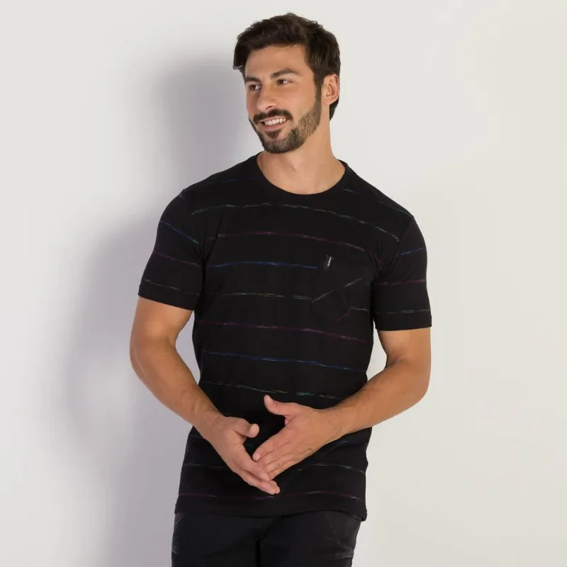 Camiseta Masculina com Bolso Nicoboco Preto