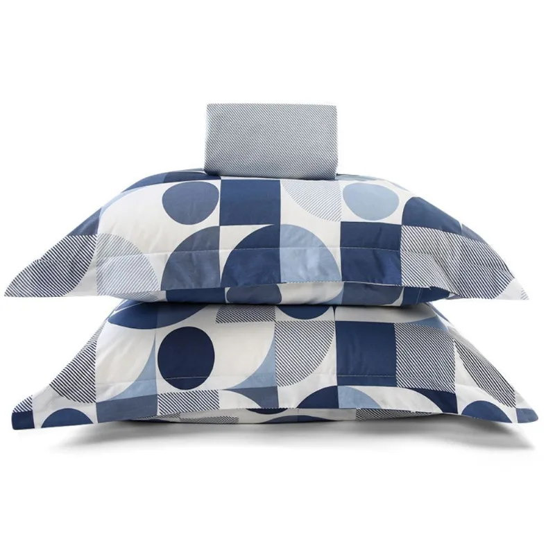 Jogo de Cama Casal Percal Buona Fortuna 3 pçs - Textura Lorenzo Azul