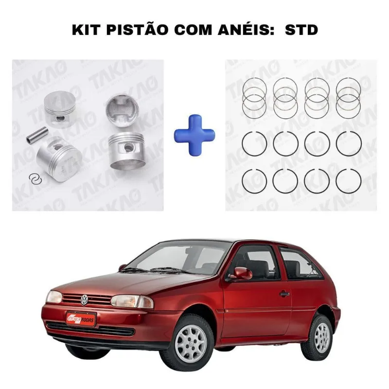 Jogo Pistão Alcool Ford/vw 1.8l 8v Sohc Ap - Gol, Escort, Parati, Saveiro, Santana