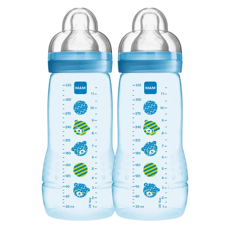 Mamadeira Mam Easy Active 330ml - Embalagem Dupla Azul