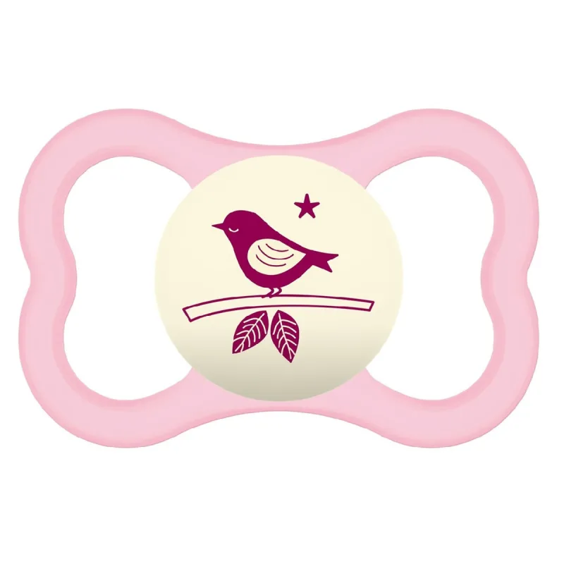 Chupeta MAM Air Night Ortodôntica +6 meses Brilha no Escuro Silicone Rosa 1 Unidade - Mam - Mamães E Bebês