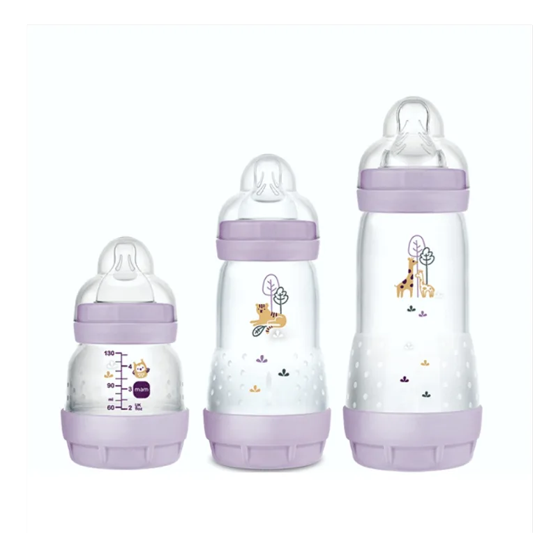 Kit com 3 Mamadeiras Easy Start 130/260/320ml Rosa - MAM
