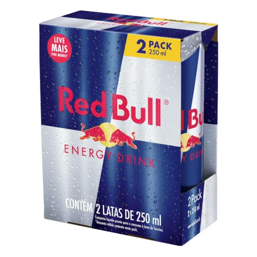 ENERGÉTICO RED BULL ENERGY DRINK PACK COM 2 LATAS DE 250ML - RED BULL