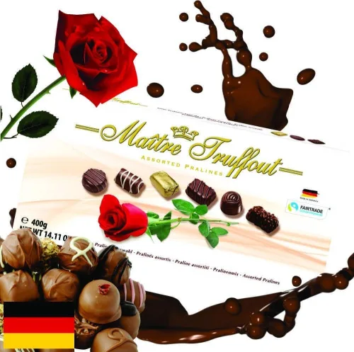 CAIXA ROSA DE BOMBONS SORTIDOS 400G - IMPORTADO ALEMANHA