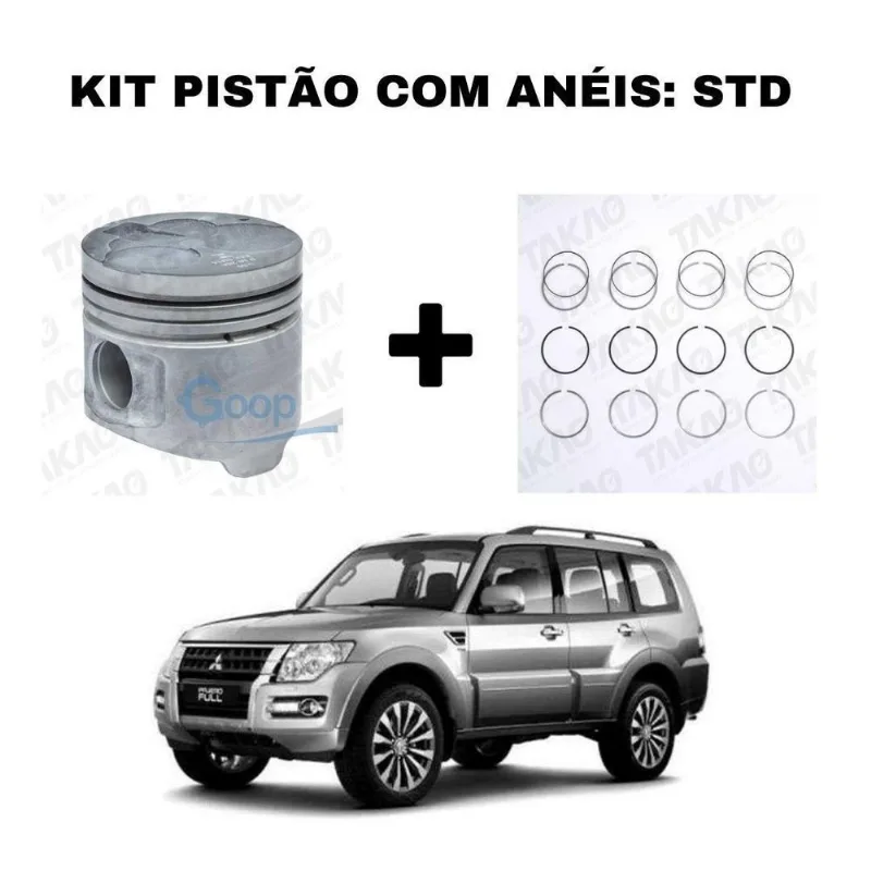 Pistão Com Anéis Mitsubishi Pajero 2.8 01-05 4m40 Hpe Diesel