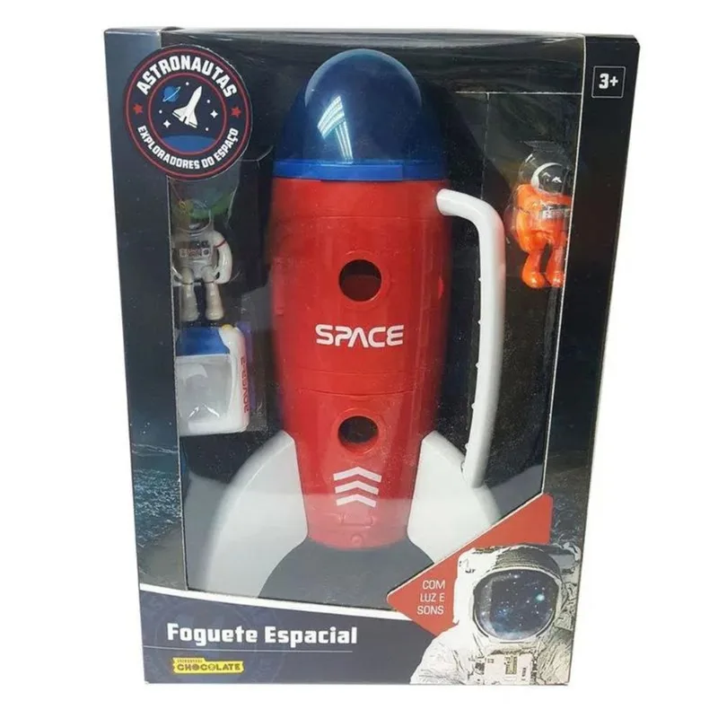 Foguete Espacial Vermelho Astronautas - Fun F0024-3