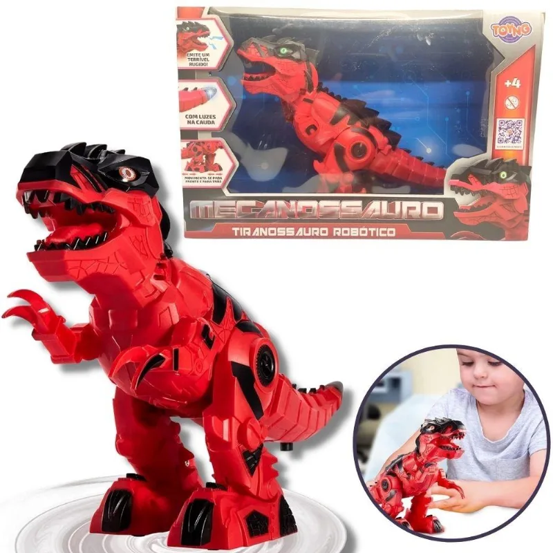 Vermelho Tiranossauro Robótico Com Luz E Som - Toyng 044923