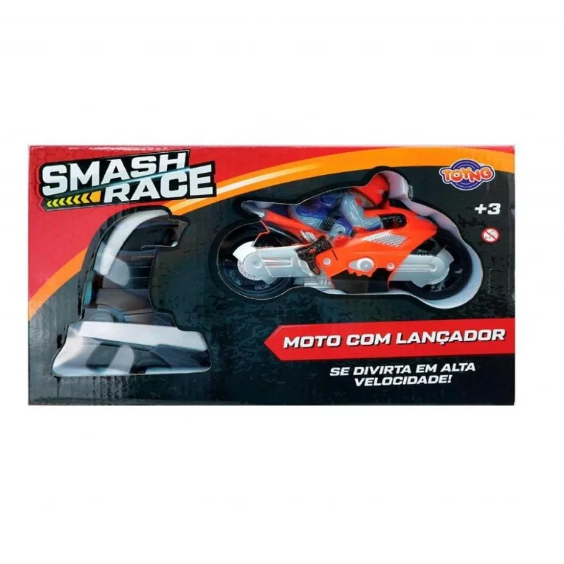 Laranjado Smash Race Moto Com Lançador - Toyng 041975