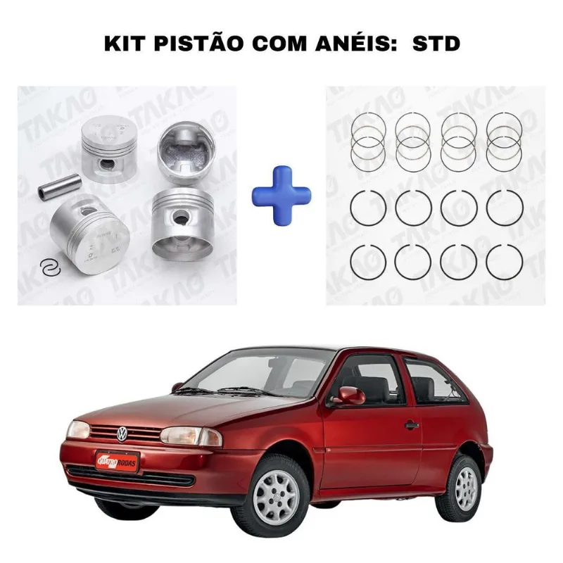 Pistão E Anel Alcool Ford 1.6l 8v Sohc - Gol Parati Passat