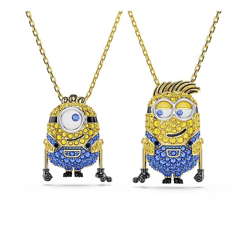 Conjunto Minions James and Henry, Pavé, Multicor, Acabado em tom dourado