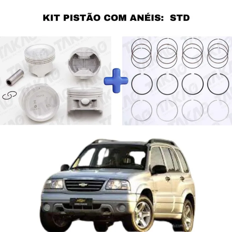 Kit Pistão Com Anel Gm Tracker 2.0 16v 06-08 Gasolina