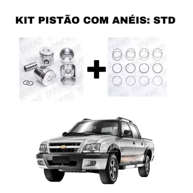 Pistão Com Anéis Gm S10 2.8 12v 01-12 Mwm Sprint 4.07 Diesel