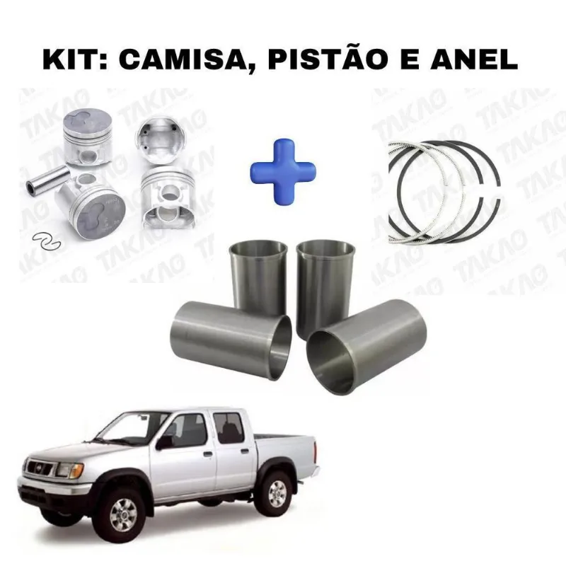 Kit Camisas Pistão Anéis Nissan 2.5l Td25 D22 Frontier