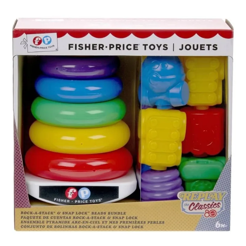 Pirâmide de Argolas Com Blocos de Encaixar - Fisher Price