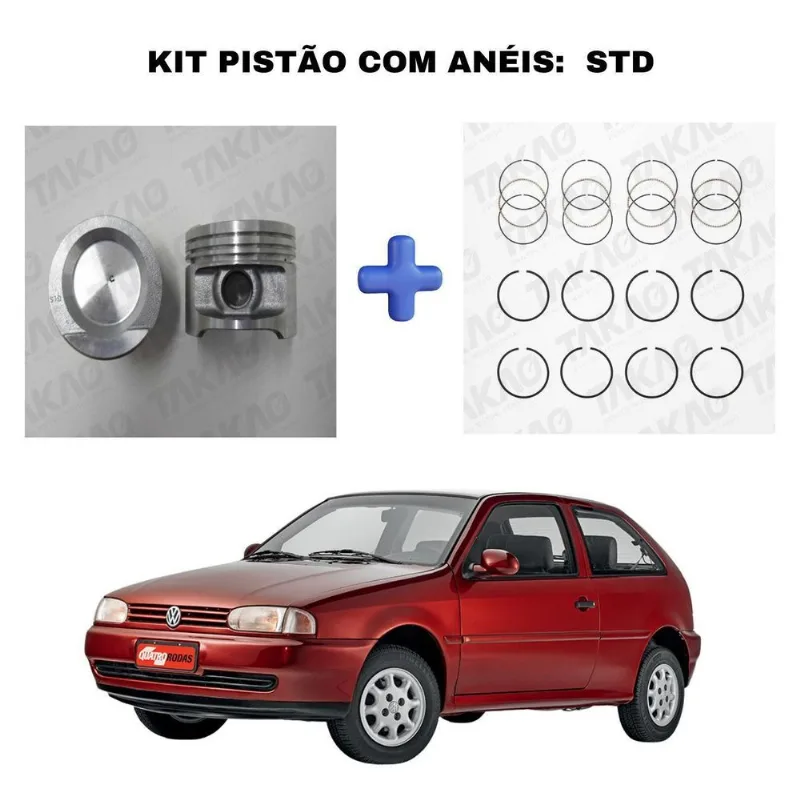 Pistão + Anéis Std P/ Motor Ap Vw 18a - Peça Interna Motor