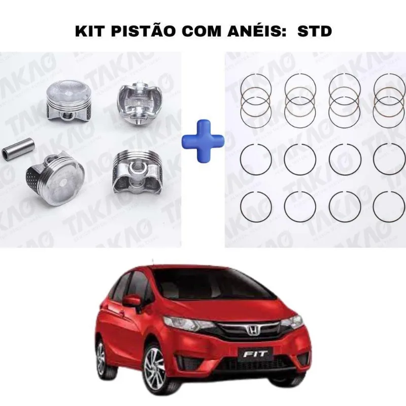 Pistão Honda 1.5l 16v City Após 14 Flex Kit Anel - Pino 18,0mm
