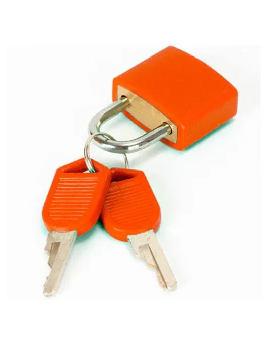 Cadeado para Mala com Chave Bagaggio Laranja - Bagaggio