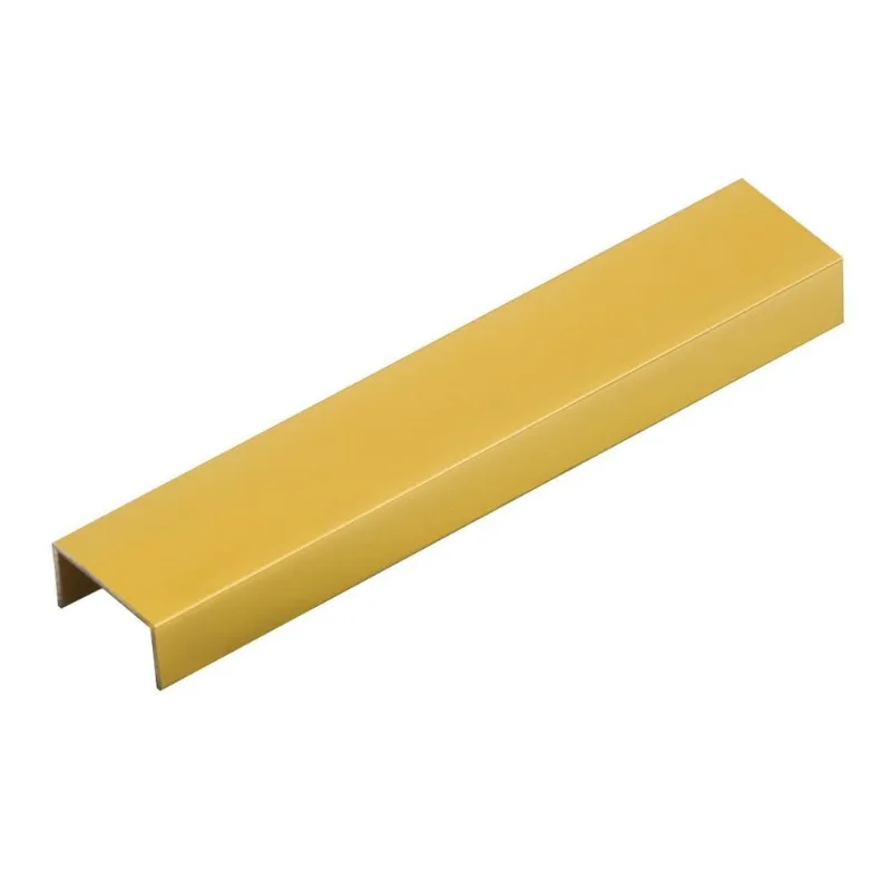 Perfil De Alumínio Para Acabamento 10mm X 2,0cm Luxor Golden Matte Viscardi - Caixa Com 5 Unidade - Dourado Fosco