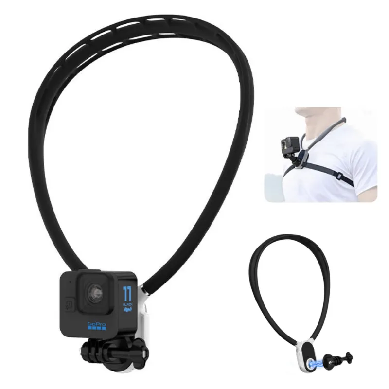 Suporte Pescoço Mamen Sx-p05 Pov Para Gopro E Câmeras De Ação (Preto)