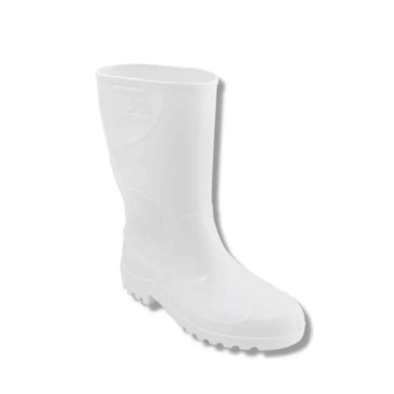 Bota PVC Branca Impermeável Nº39 - Cano 33cm - Solado Antiderrapante