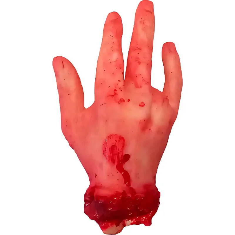 Mão Halloween Adulta Decepada Dedo Amputado Halloween Terror Sangrenta Realista Fake Borracha -
