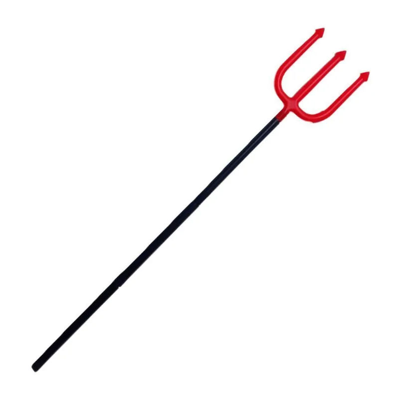 Tridente Vermelho De Plástico Desmontável - 100cm