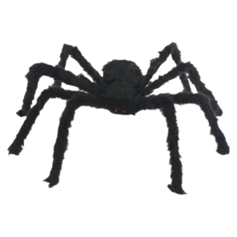 Aranha Peluda Pequena 30Cm Preta Decorativa Halloween
