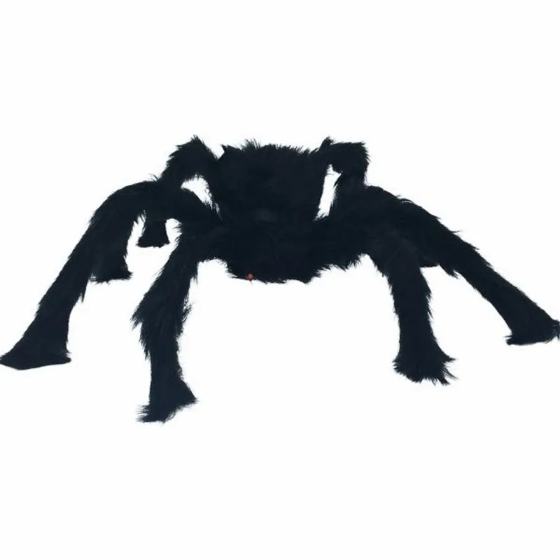 Aranha Halloween Preta Peluda Média