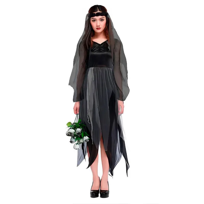 Véu Preto Halloween pra Fantasia de Noiva ou Caveira Mexicana