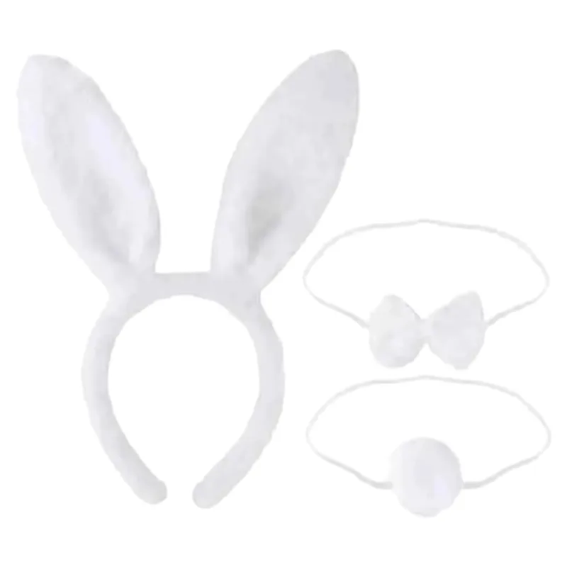 Kit Coelha Páscoa Pelúcia Fantasia Coelhinha Carnaval Halloween Zumbi Terror