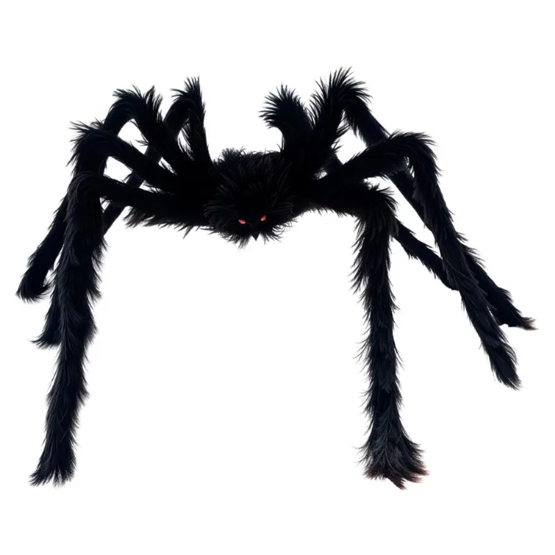Decoração Halloween Enorme Aranha 2 Metros Peluda Com Pernas Flexíveis Casa Jardim Externa -
