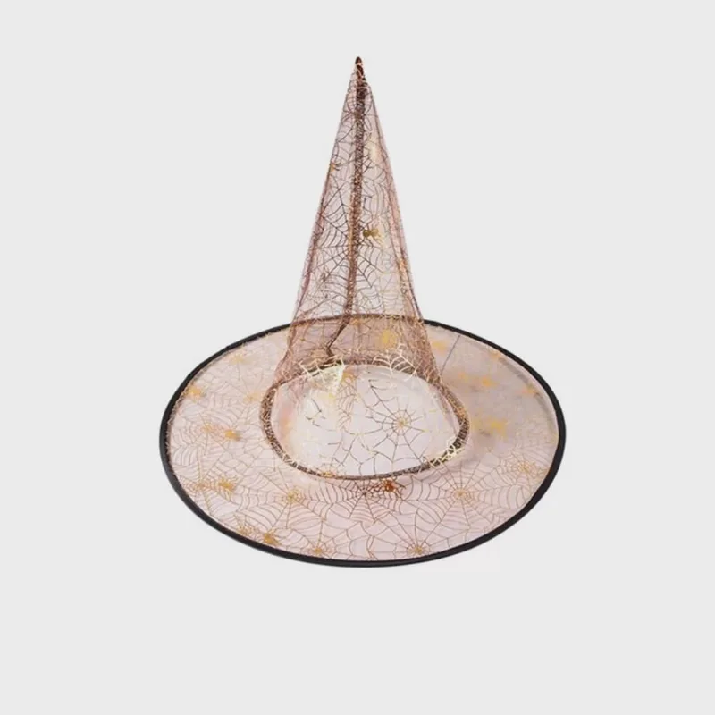 Chapéu Bruxa Nylon Dourado